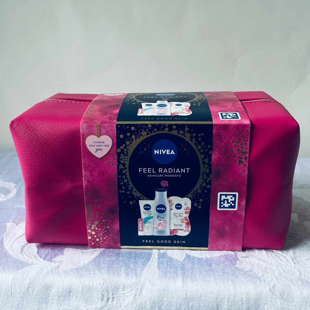 NIVEA Feel Radiant Skincare Set with Pink Pouch